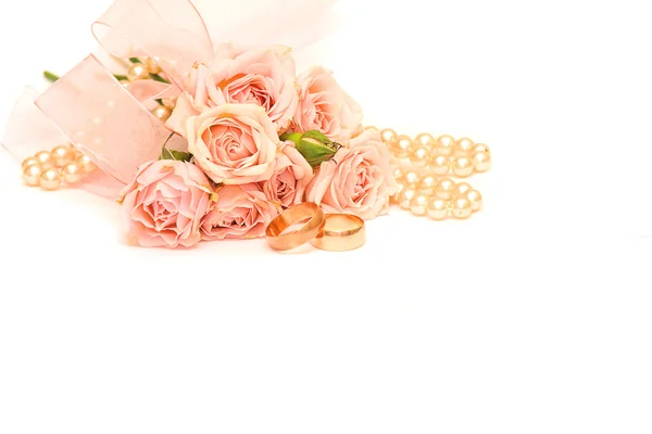 Wedding background with rings — Stock Photo, Image