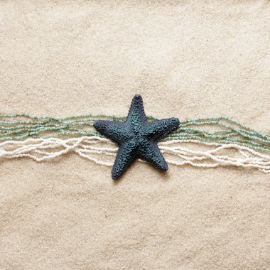 Starfish on sea sand clipart