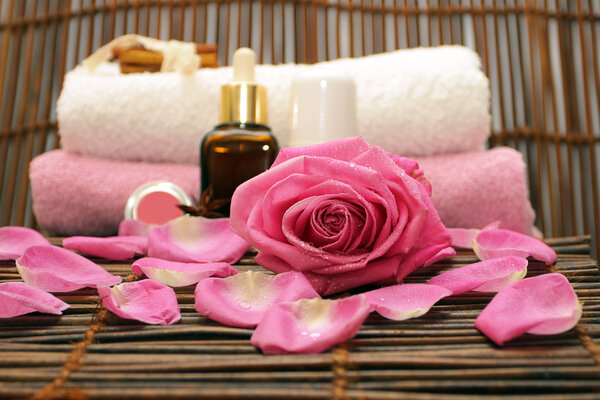 Pink rose and spa