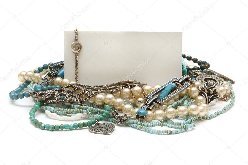 Frame of jewelry: silver and pearls