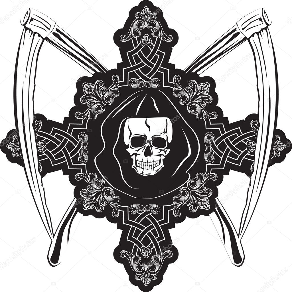 Skull in cross — Stock Vector © SS1001 2491237