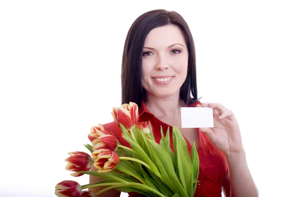 फूलों के साथ एक महिला का चित्र — स्टॉक फ़ोटो, इमेज