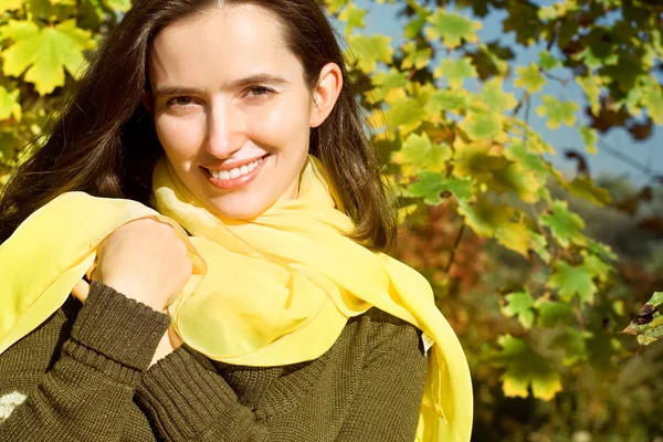 stock image A woman in the autumn season