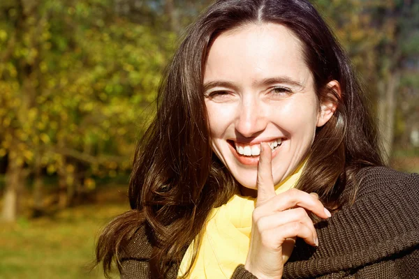 stock image A woman in the autumn season