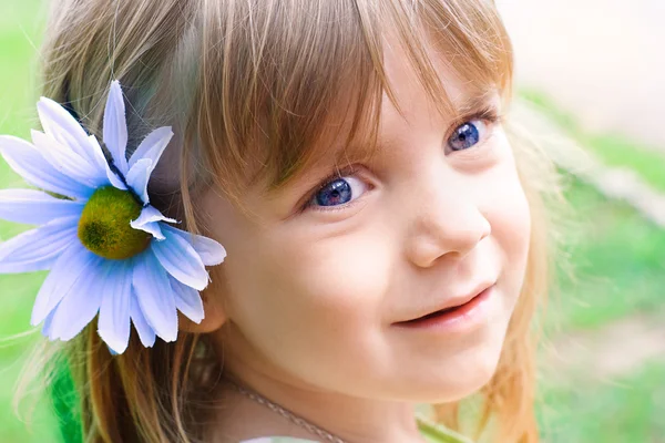Den vackra flickan med blå ögon — Stockfoto