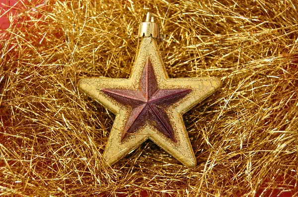 Christmas golden star — Stock Photo, Image