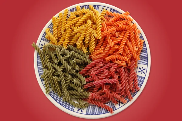 Piatto di pasta colorato — Foto Stock