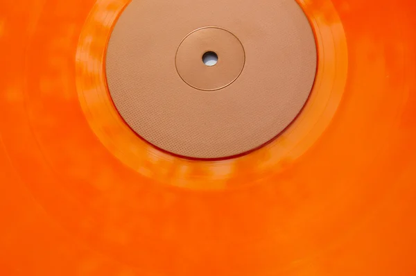 Oranžový vinyl záznam — Stock fotografie