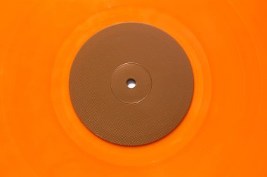 Orange vinyl music record clipart