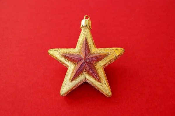 Christmas golden star decoration — Stock Photo, Image