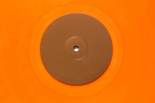 Oranžový vinyl záznam hudby — Stock fotografie