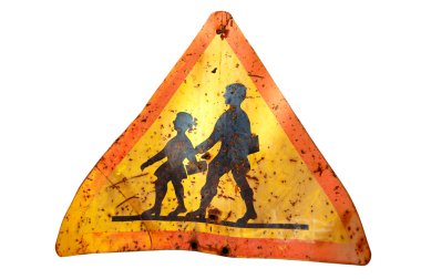 Rusty school sign clipart