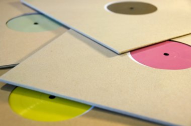Colorful vinyl records clipart