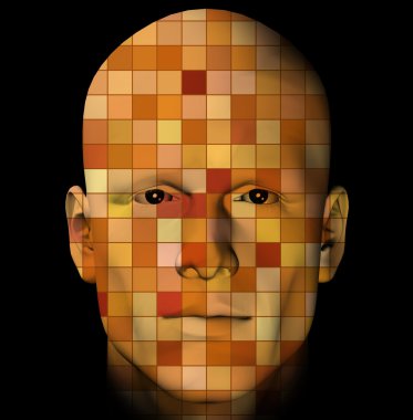 Man portrait with colorful squares clipart