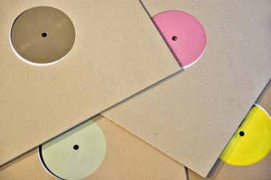 Colorful vinyl record labels clipart