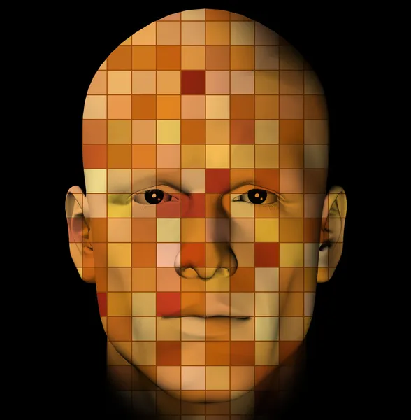 Мужской портрет с красочными квадратами — стоковое фото