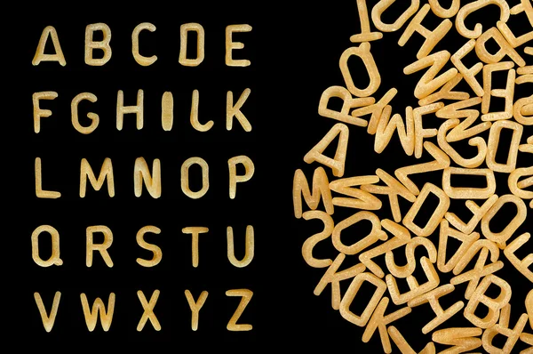 알파벳 수프 파스타 글꼴 — 스톡 사진