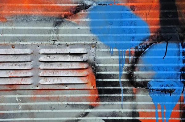 Metalowych powierzchni graffiti — Zdjęcie stockowe