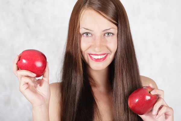 The girl with apples — Stock Photo, Image