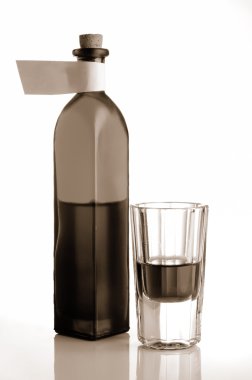 Bottle and wine-glass clipart