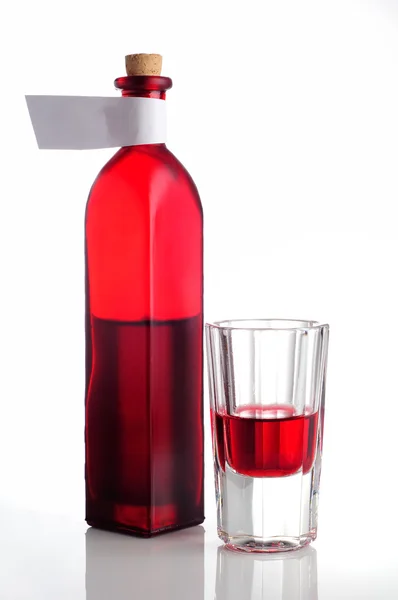 stock image Bottle and wine-glass