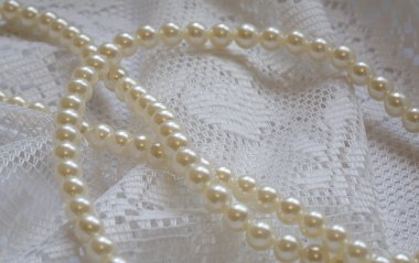 Pearls and lace clipart