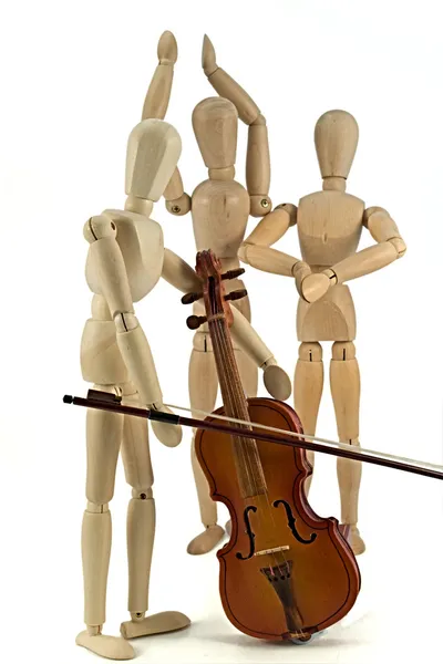 Mannequin and violin — Stock Photo, Image
