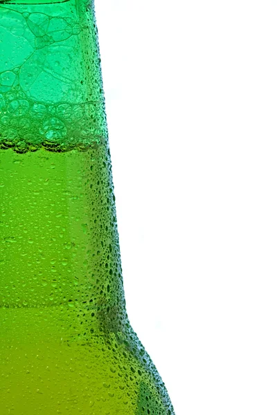 绿色玻璃啤酒瓶 — 图库照片