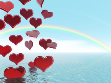 Raining hearts clipart