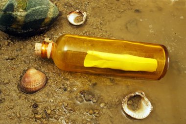 Message in a bottle clipart