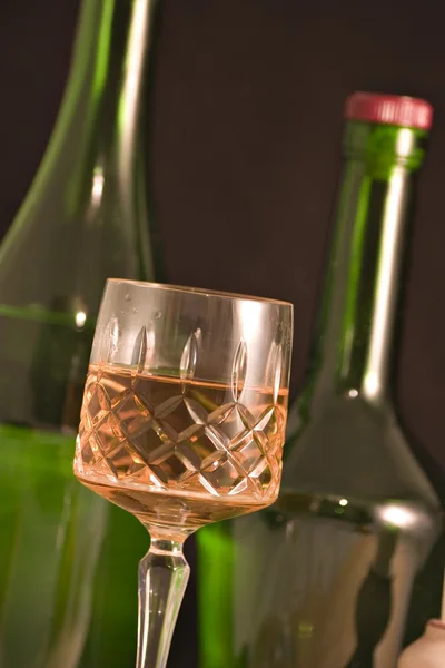 stock image Glass and bottles