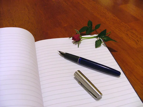 A notebook and pen — Stock Photo, Image