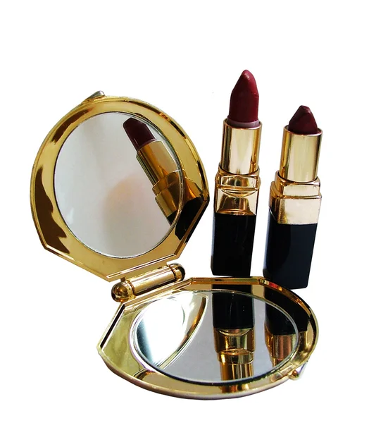 Lipstick and mirror — Stock Photo, Image