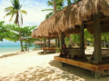 yazlıklar ve adanın etrafında ağaçlar