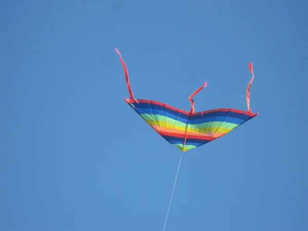 Kleurrijke vlieger in de lucht — Stockfoto