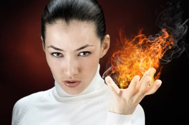 Fire woman clipart