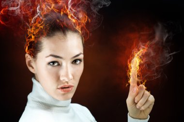 Fire woman clipart