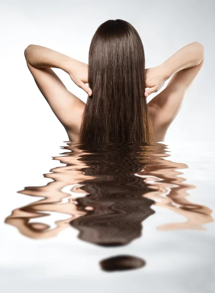 Long brown hair — Stock Photo, Image