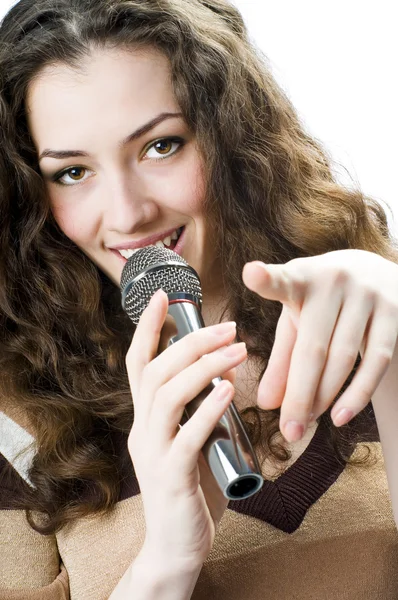 Şarkı söyleyen kız — Stok fotoğraf