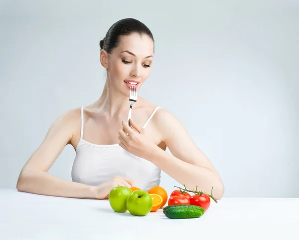 Eating healthy food Royalty Free Stock Images