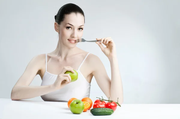 Eating healthy food Stock Image