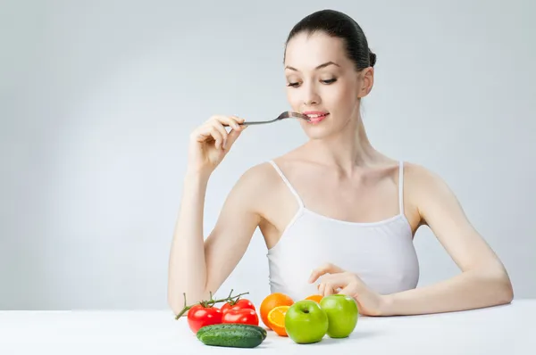 Eating healthy food Stock Photo
