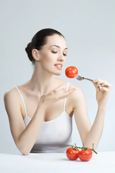 Eating healthy food Stock Photo