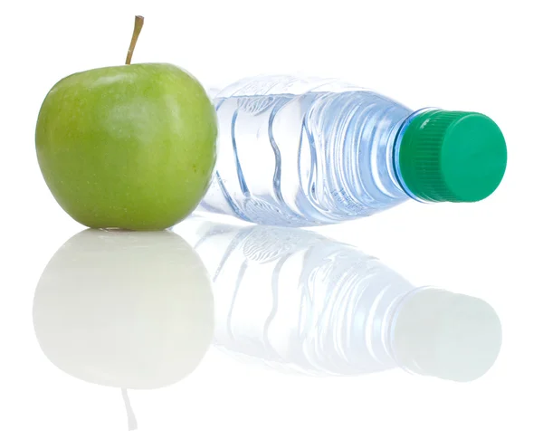 Apfel und Flasche — Stockfoto