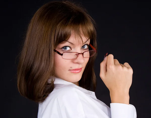 Girl in glasses — Stock Photo, Image