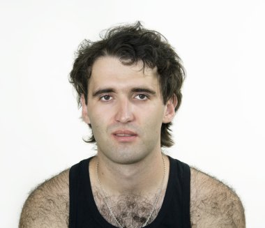 Hairy attractive man clipart