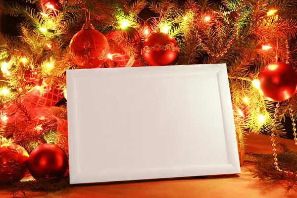 Vánoční světla rámec — Stock fotografie