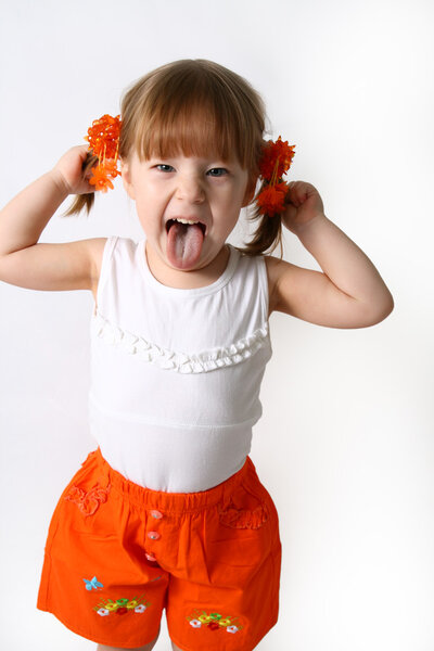 Sticking out tongue
