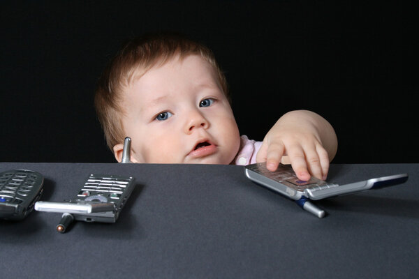 Child with mobile phones