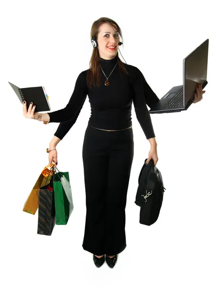 stock image Busy woman